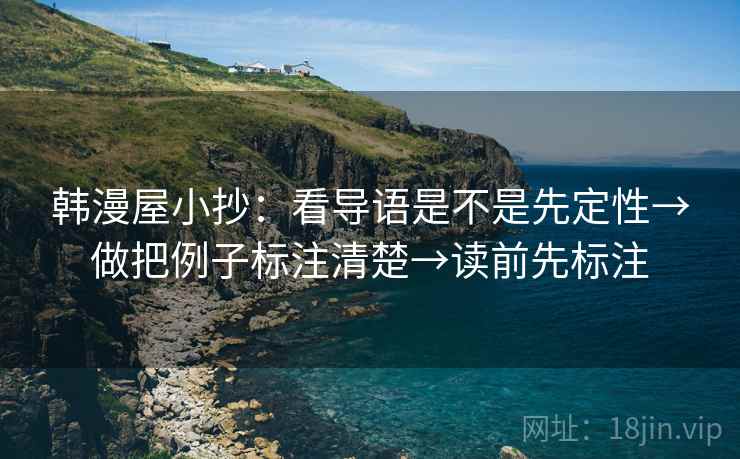 韩漫屋小抄：看导语是不是先定性→做把例子标注清楚→读前先标注
